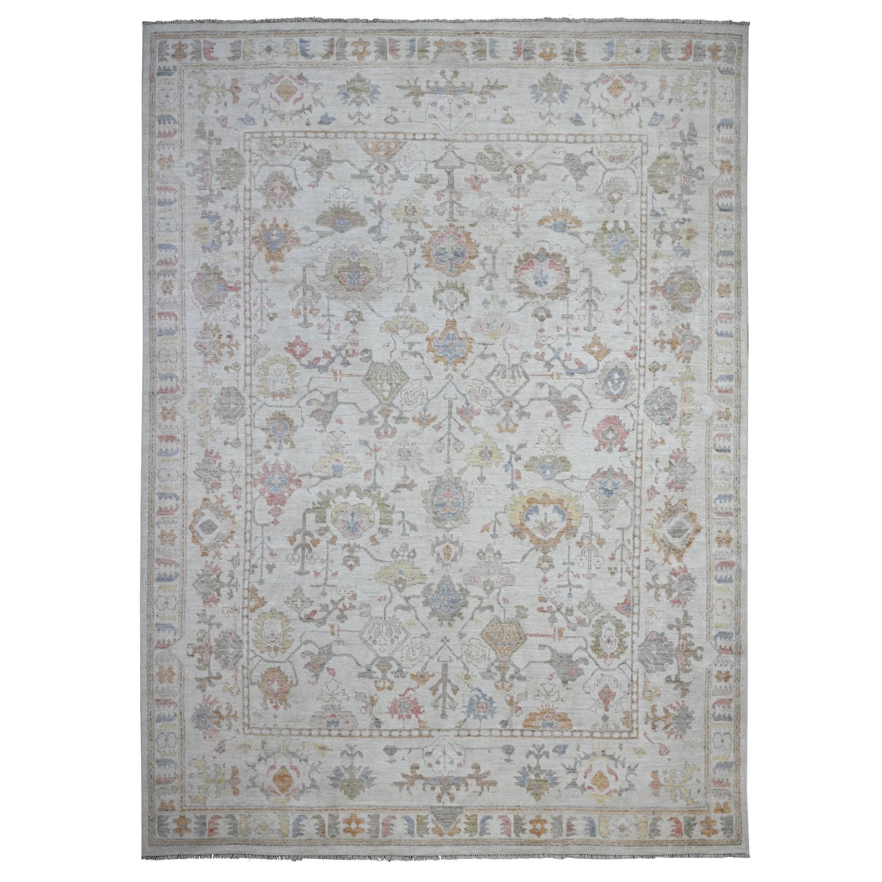Transitional Wool Hand-Knotted Area Rug 10'2